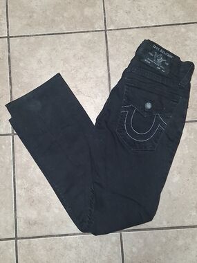 True Religion Women's Black Ricky Relaxed Fit Jeans